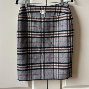 NWT Plaid (designer look) reversible wool skirt waist 26”